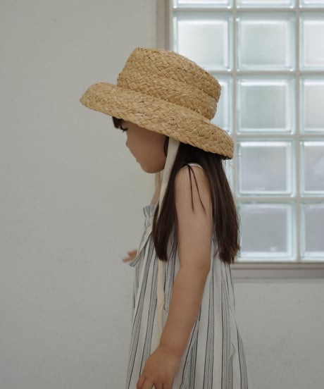 stripe salopette / white