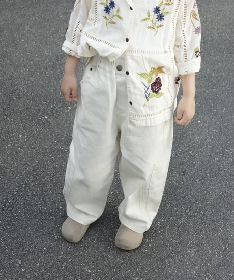 color wide denim / ivory