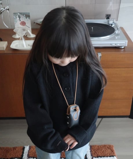 (即納) stand neck knit