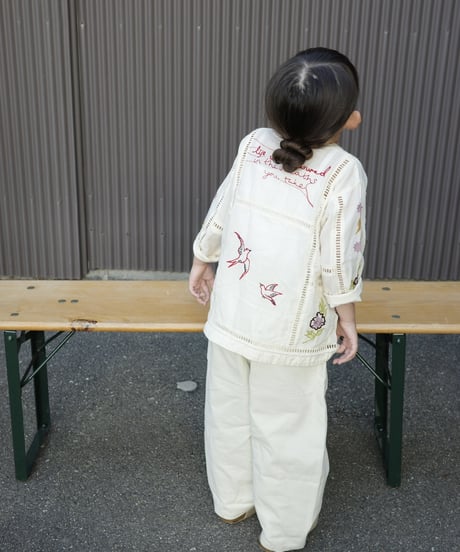 color wide denim / ivory