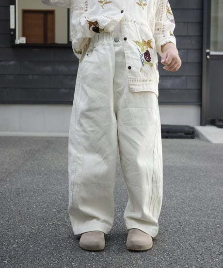 color wide denim / ivory