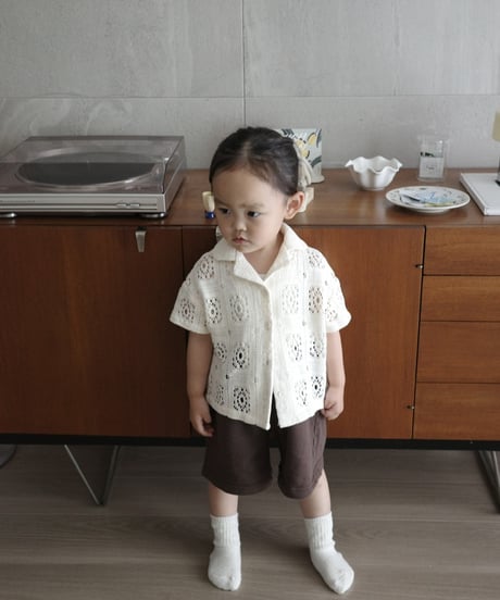 即納　crochet shirt