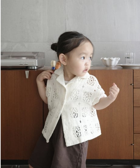 即納　crochet shirt