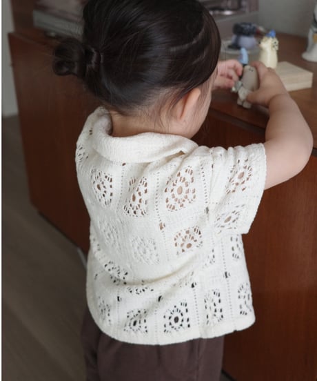 即納　crochet shirt