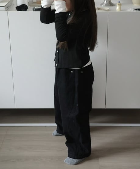 color wide denim / black