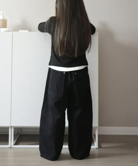 color wide denim / black