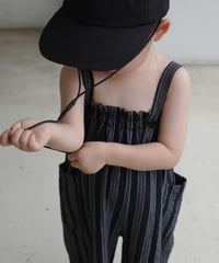 stripe salopette / black