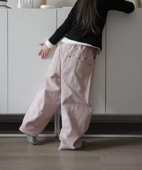 color wide denim / pink