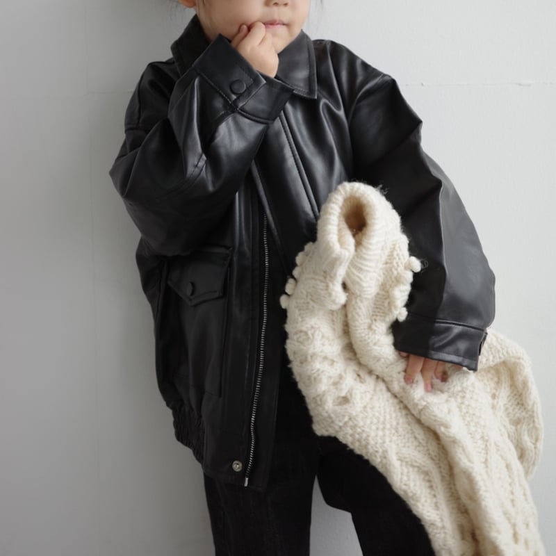 faux leather jacket | lilf baby&kids