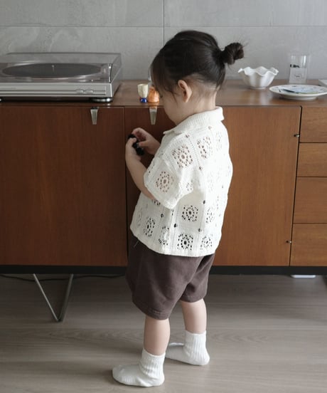 即納　crochet shirt