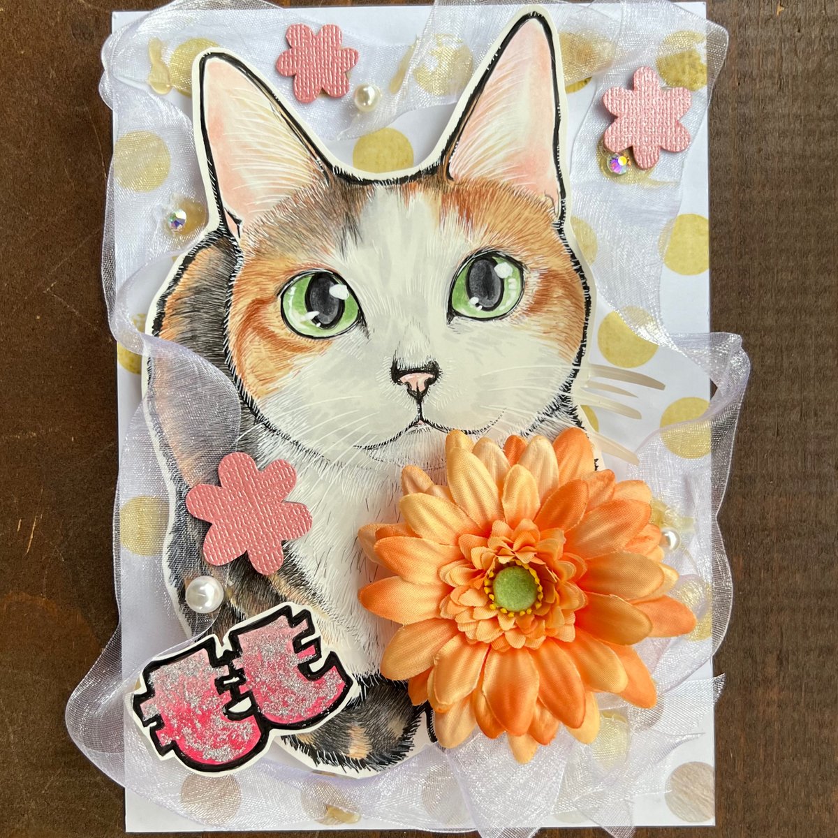 似顔絵ボックスアート キャビネットサイズ(プリザーブドフラワーor造花