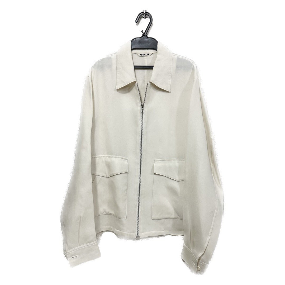 (美品)(3)AURALEE オーラリー　シルクナイロンジャケット/ブルゾン 中古・古着通販】AURALEE (オーラリー) ナイロンブルゾン ブルー