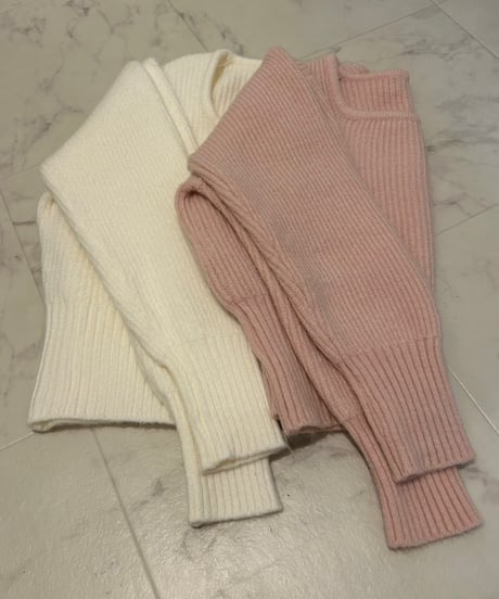 ショート丈春ニットpink