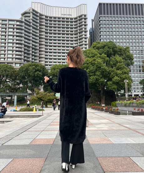 シャギーカーディガン black