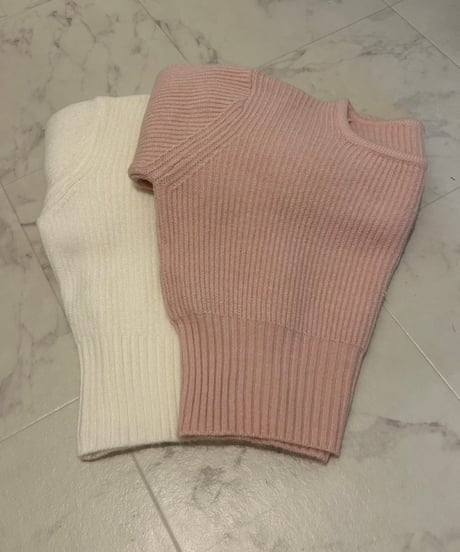 ショート丈春ニットpink