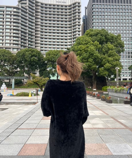 シャギーカーディガン black