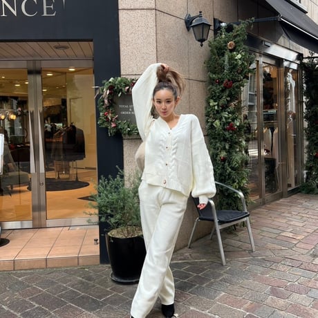 カーディガンセットアップ white