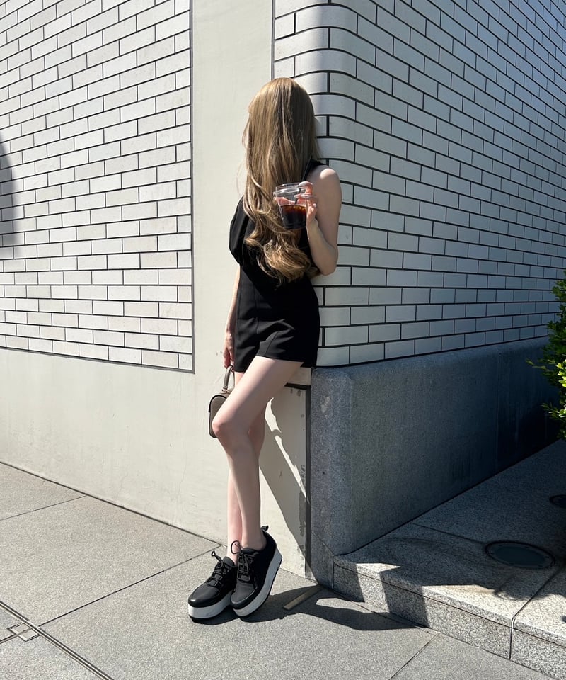 タックハイウエストショートパンツ black | femins