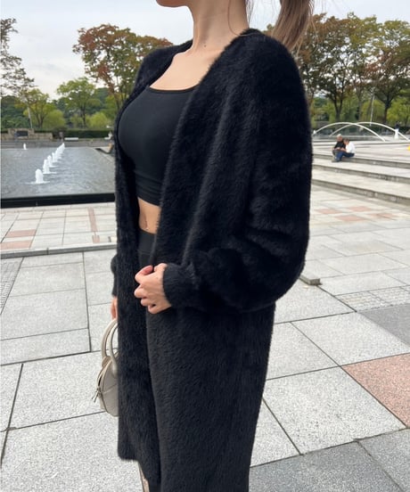 シャギーカーディガン black