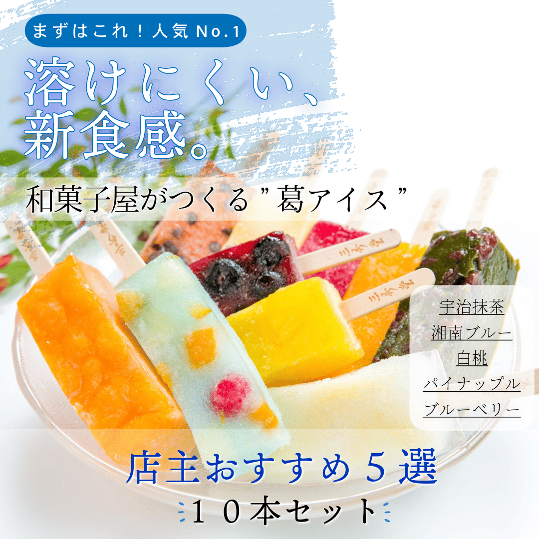 【なこ様】専用商品 湘南ひらつか名産品〉三秀堂｜ひんやりもっちり新食感くずバー 5種10本