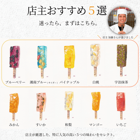 〈湘南ひらつか名産品〉三秀堂｜ひんやりもっちり新食感くずバー 5種10本（店主おすすめ）