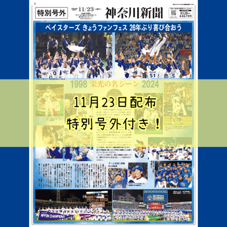 横浜DeNAベイスターズ×神奈川新聞 日本一記念レジャーシート（特別号外付き）