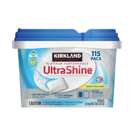 KIRKLAND UltraShine食洗器専用 タブレット洗剤 115パック入 レモンシトラスの香り