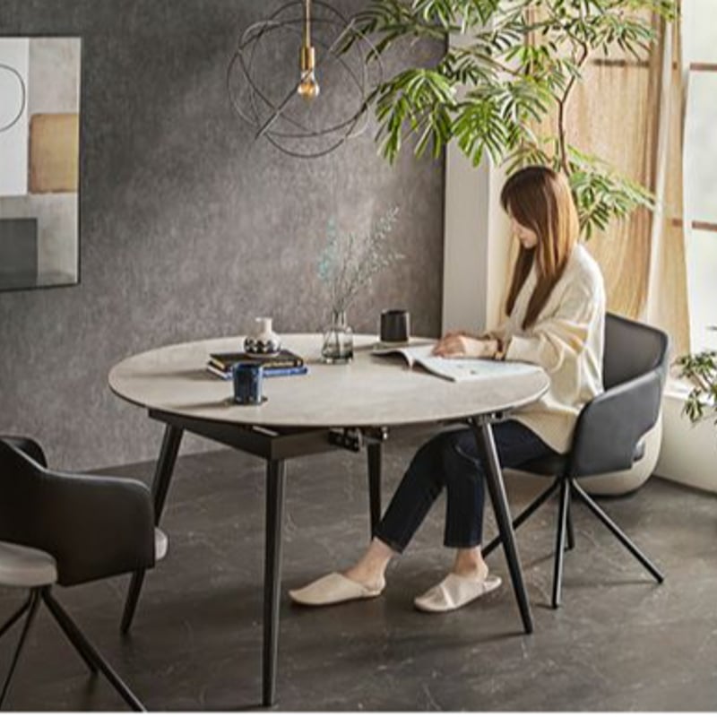 セラミック ダイニングテーブル 伸長式 丸テーブル 120cm | SEIKO-INTERIOR