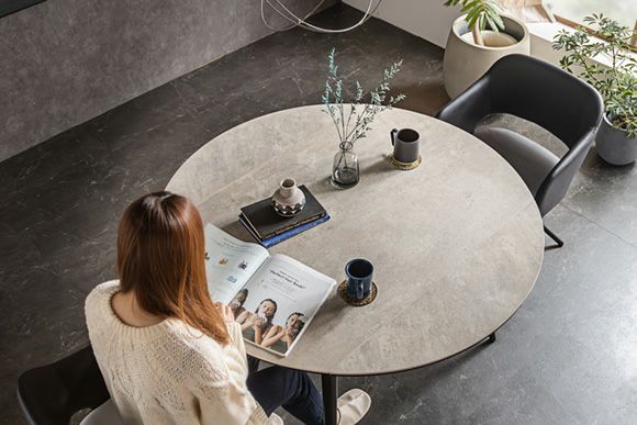 セラミック ダイニングテーブル 伸長式 丸テーブル 120cm | SEIKO-INTERIOR