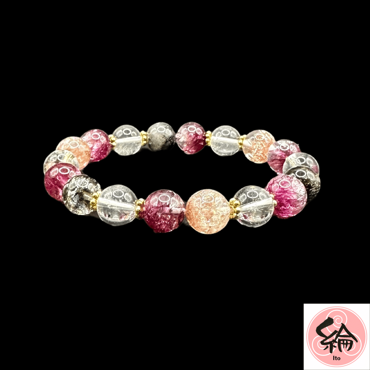 潜在能力の開花」「魔除け」「浄化と調和」花火水晶のブレスレット