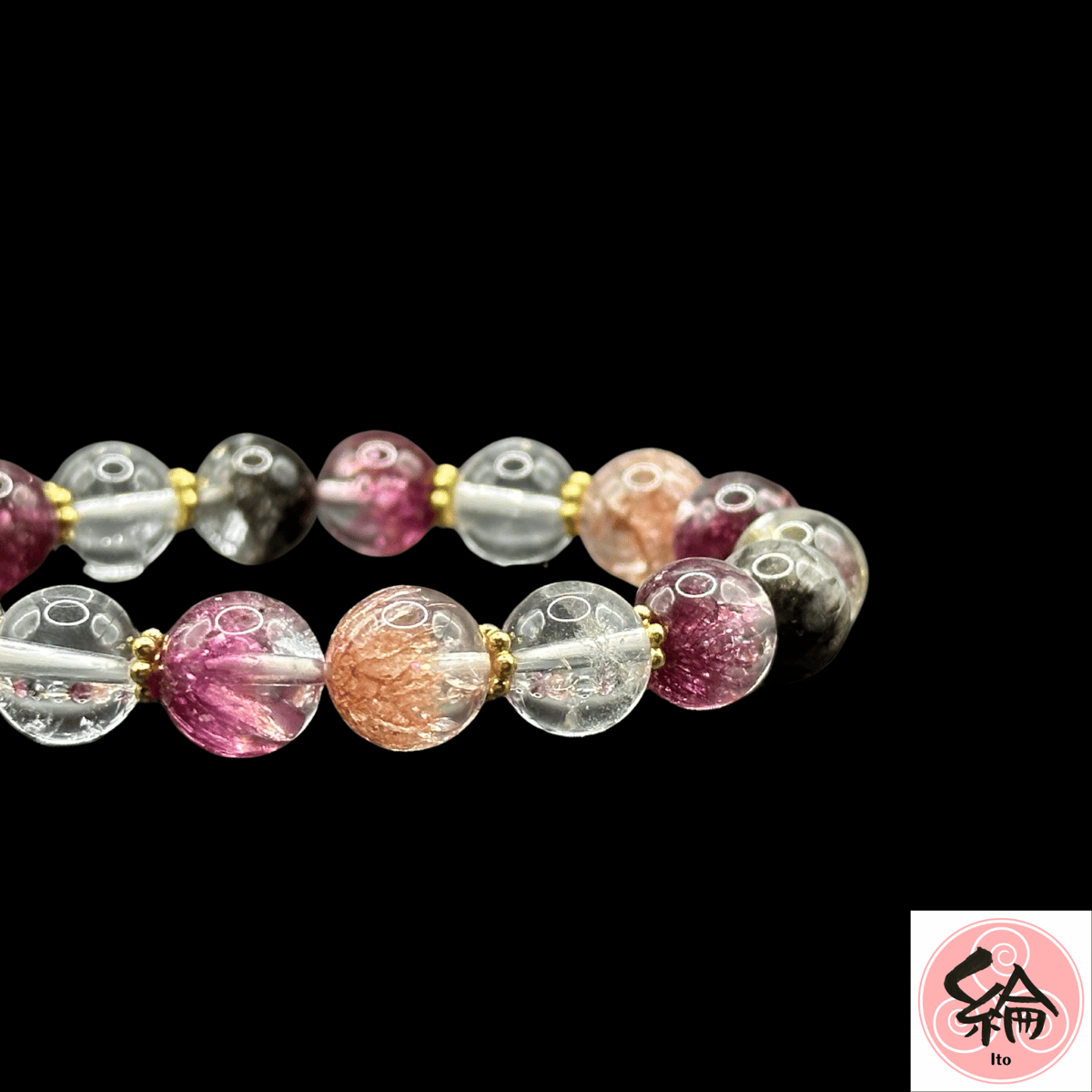 潜在能力の開花」「魔除け」「浄化と調和」花火水晶のブレスレット