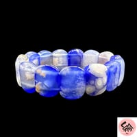 「癒し」と「愛と調和」ブルー桜瑪瑙 癒し」「自己成長」「コミュニケーション」ブルー桜瑪瑙のバングル