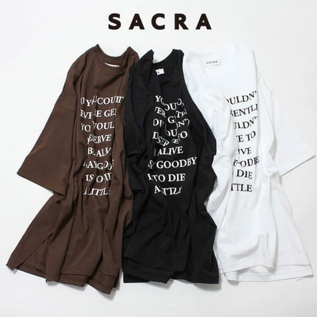 【SACRA】S.FINE COTTON LOGO TOP 126241091