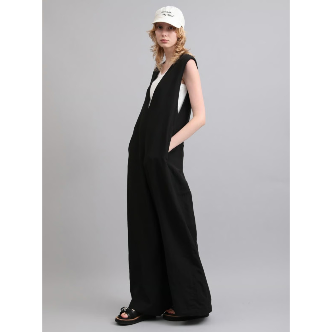 SACRA】RAYON LINEN TUMBLE ALL-IN-ONE 126107051