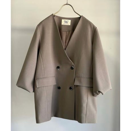【MARGAUX VINTAGE】バールーンスリーブノーカラージャケット　26088