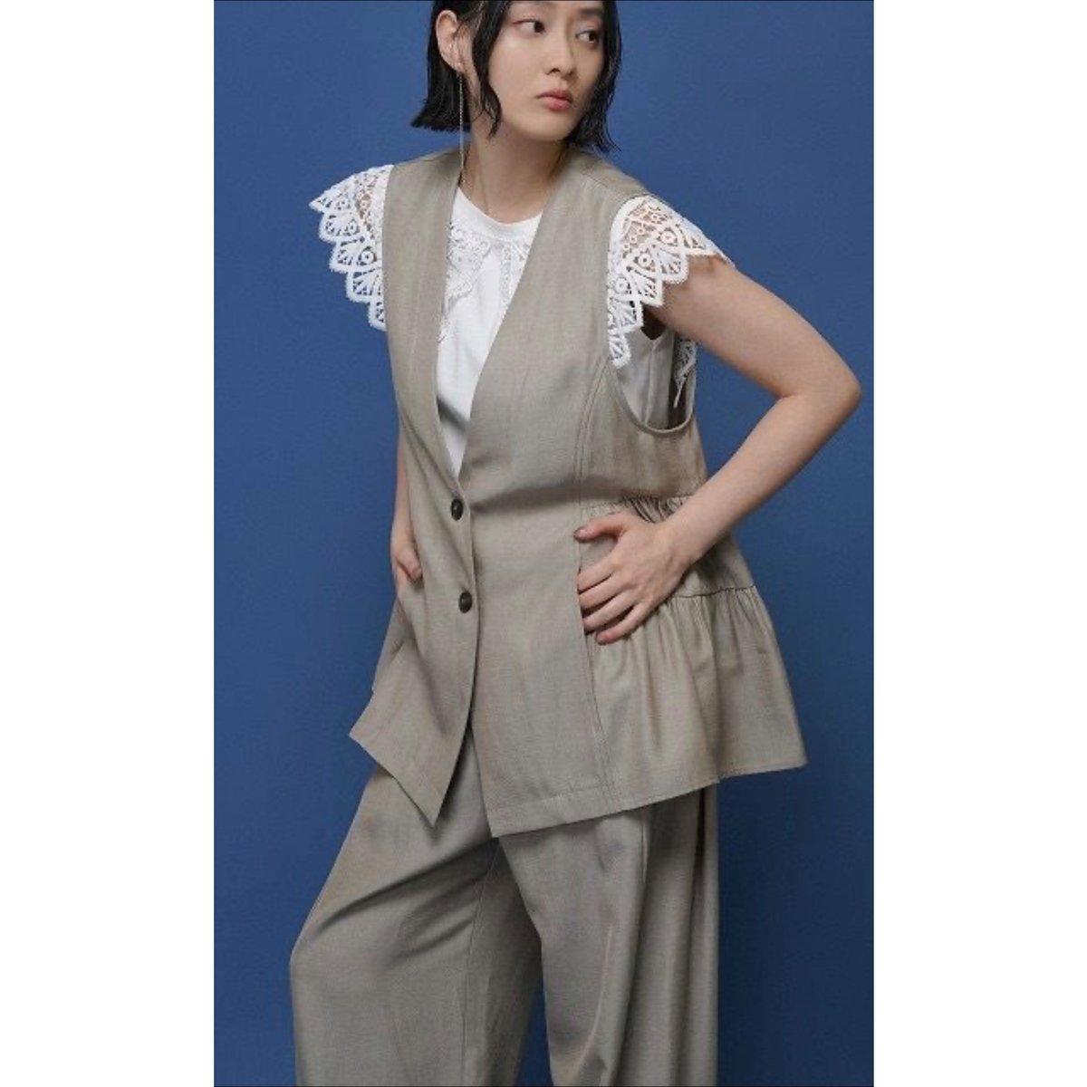 CYAN】サイドティアードリネンベスト 601469 | Bon Bon jolisac
