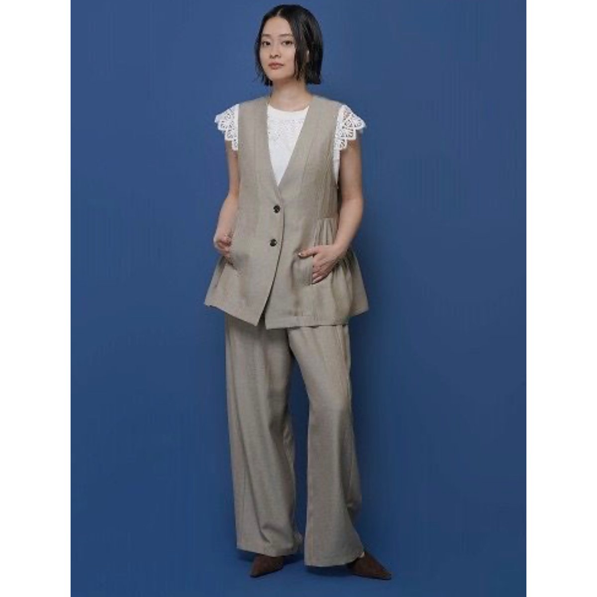 CYAN】サイドティアードリネンベスト 601469 | Bon Bon jolisac