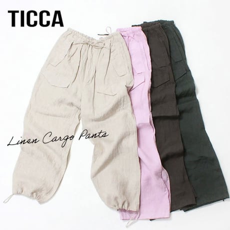 【TICCA】ティッカ リネンカーゴパンツ TBFS-406