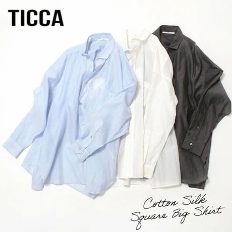 【TICCA】コットンシルクスクエアBIGシャツ UNI TBFS-113