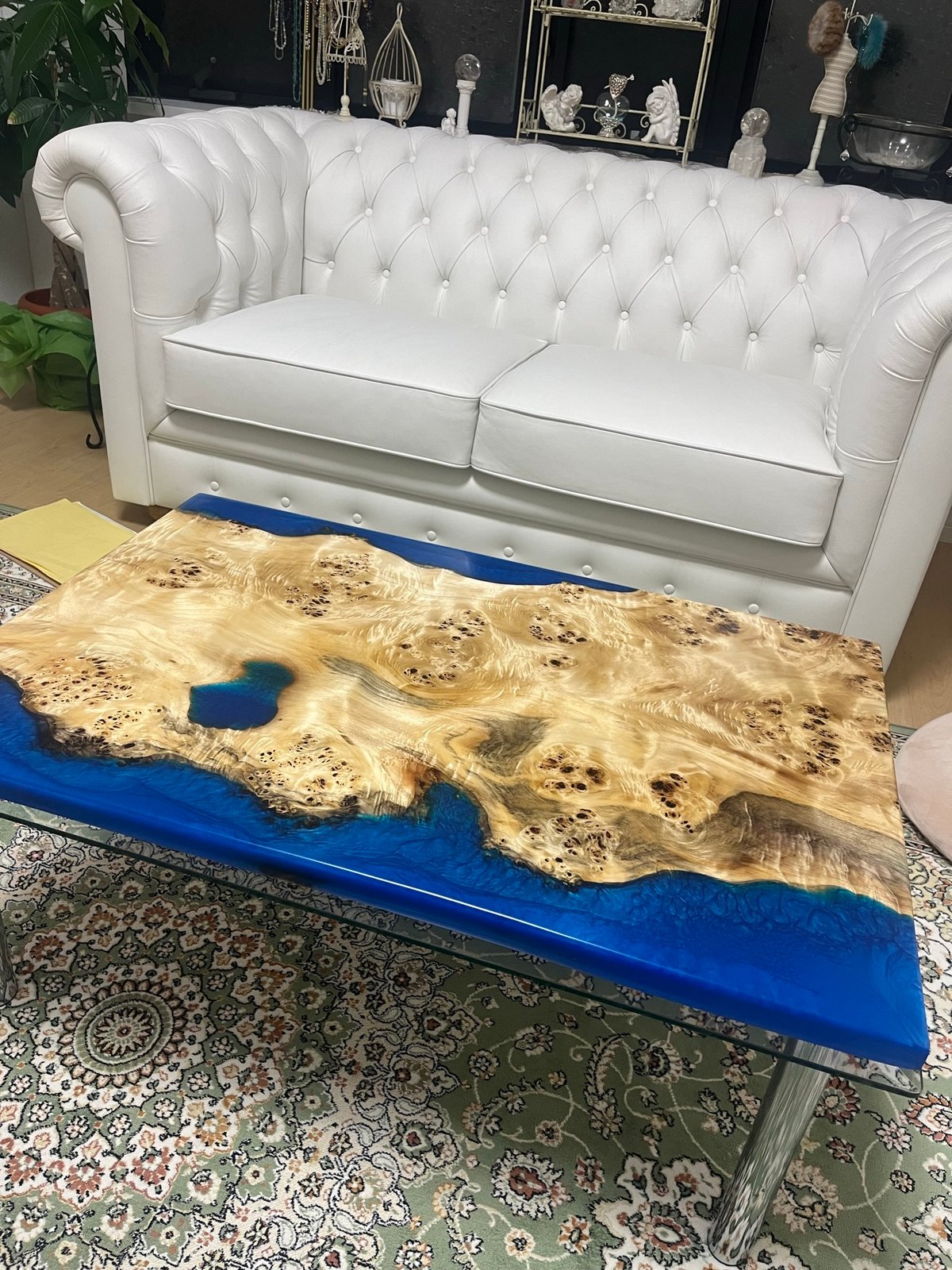 # 1498 ■　ポプラ　レジン　テーブル　ローテーブル　ダイニング　一枚板 1498 □ポプラレジンテーブルローテーブルダイニング一枚板