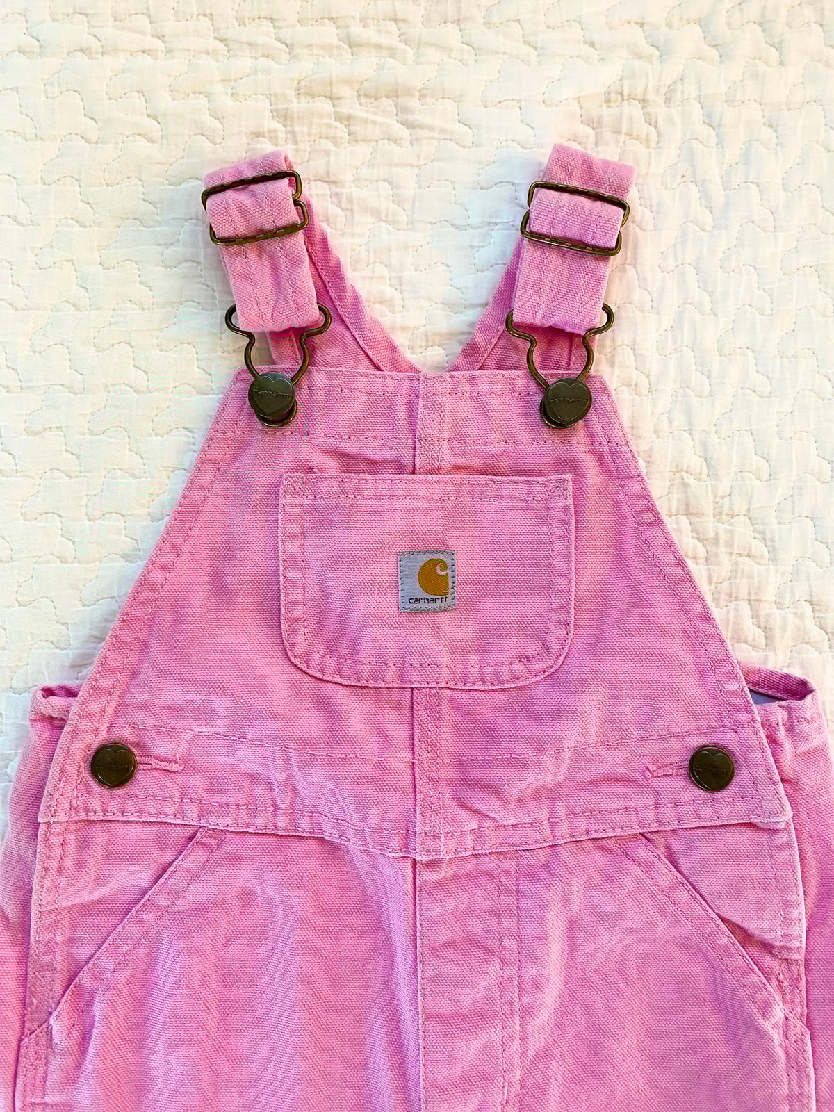 ① Carhartt カーハート　ピンク　オーバーオール 18M kids】カーハート Carhartt ロンパース オーバーオール キッズ