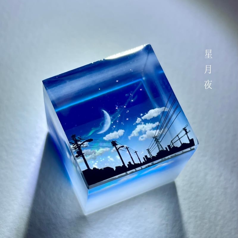 受注製作】made-to-order情景レジン-星月夜 | Annie art 𖤣𖥧𖥣｡手の