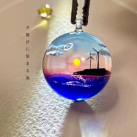 【受注制作】made-to-order情景レジン-夕焼けに染まる海(M size) ※半球