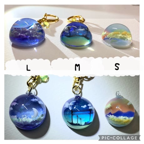 【受注制作】made-to-order情景レジン-夜空を泳ぐ鯨　※半球