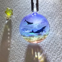 【受注制作】made-to-order情景レジン-雲海を泳ぐ鯨　※半球