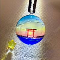 【受注制作】made-to-order情景レジン-光映しの鳥居(L size) ※半球