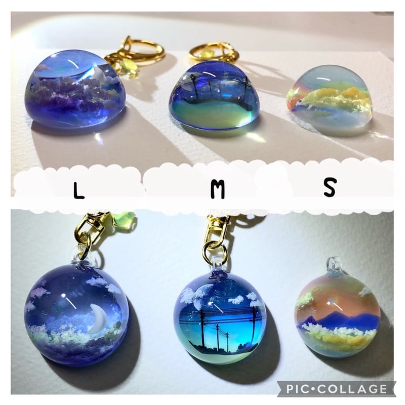 受注制作】made-to-order空レジン-海に架かった虹(L size) ※半球