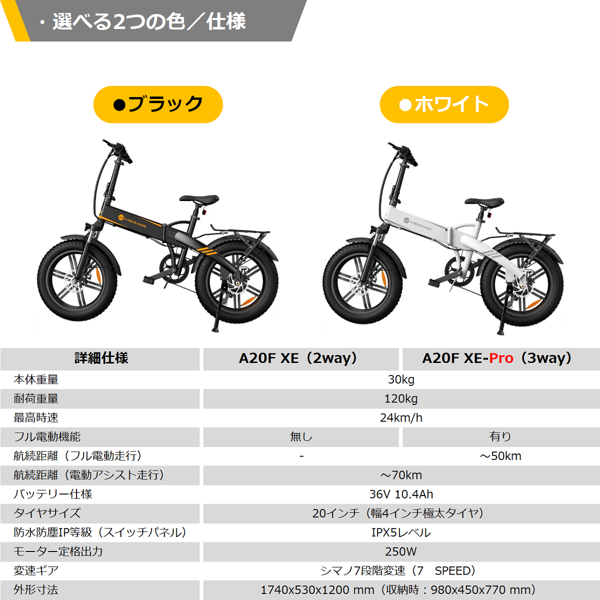 ADO A20F XE / A20F XE-Pro 電動アシスト自転車 ファットバイク ADO A20F XE / A20F XE-Pro 電動アシスト自転車 ファットバイク
