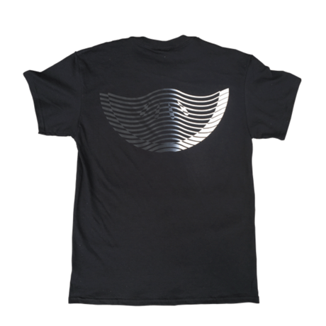 Wavy Fade Tee - Black w Black and White