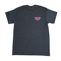 Stripe Melon Tee - Dark Grey w Neon